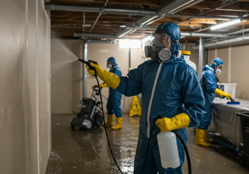 Basement Sanitization and Antimicrobial Treatment process in Wollochet, WA