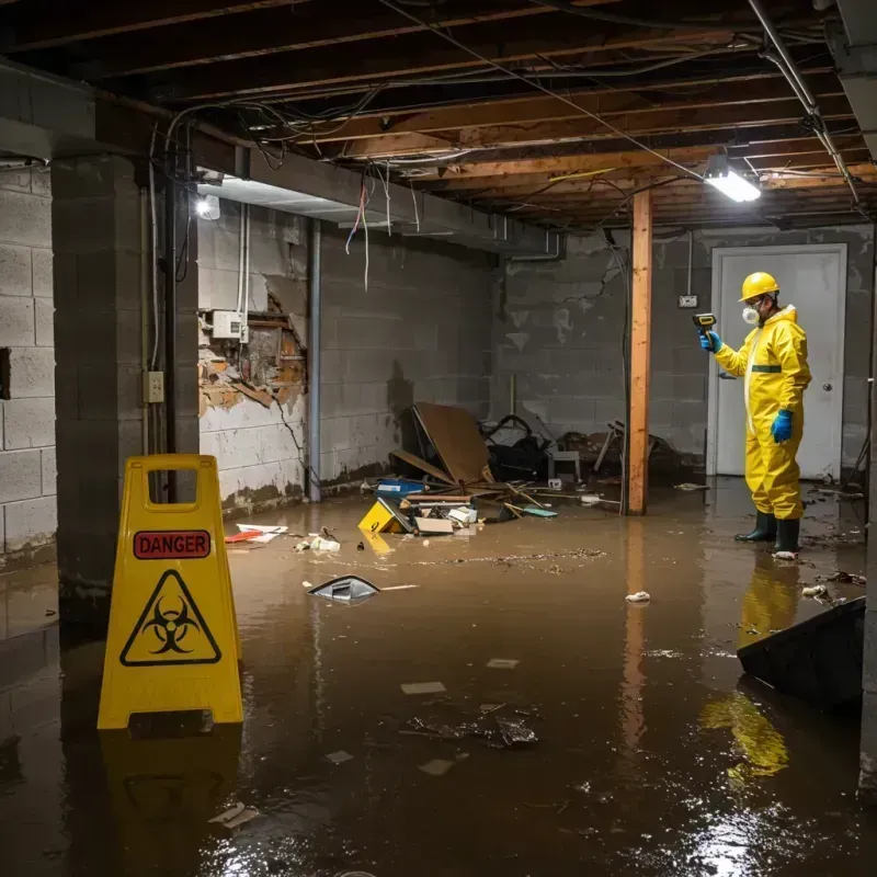 Flooded Basement Electrical Hazard in Wollochet, WA Property